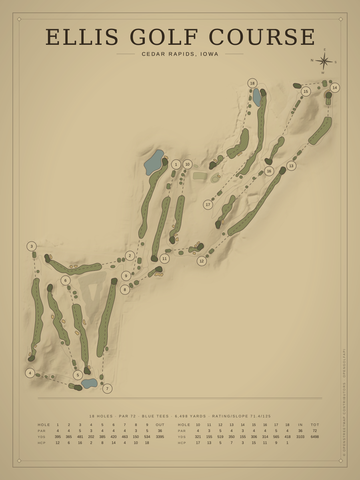 Ellis Golf Course Map poster