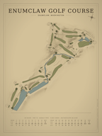 Enumclaw Golf Course map poster, Vintage style, 12×16 / 18×24