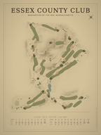 Essex County Club course map poster, Vintage style, 12×16 / 18×24