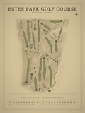 Estes Park Golf Course map poster, Vintage style, 12×16 / 18×24