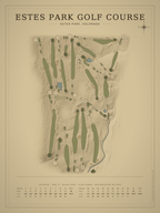 Estes Park Golf Course map poster, Vintage style, 12×16 / 18×24
