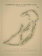 Fairwood Golf & Country Club course map poster, Vintage style, 12×16 / 18×24