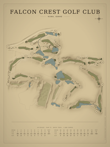 Falcon Crest Golf Club Course Map poster