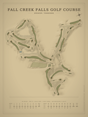 Fall Creek Falls Golf Course Map poster