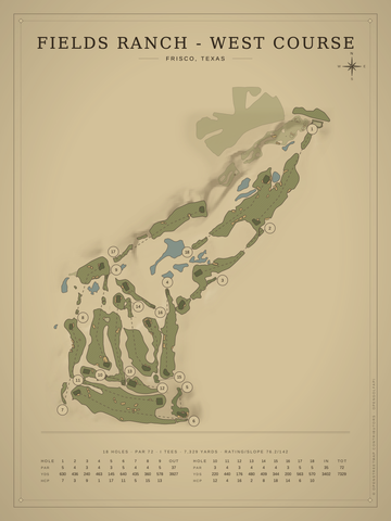 Fields Ranch - West Course Map poster