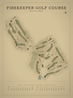 Firekeeper Golf Course map poster, Vintage style, 12×16 / 18×24