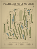 Flatirons Golf Course map poster, Vintage style, 12×16 / 18×24