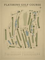 Flatirons Golf Course map poster, Vintage style, 12×16 / 18×24