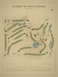 Flying "B" Golf Course map poster, Vintage style, 12×16 / 18×24