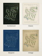 Fort Walton Beach Golf Club - Pines Course map poster in four styles: Architectural, Classic, Blueprint and Vintage