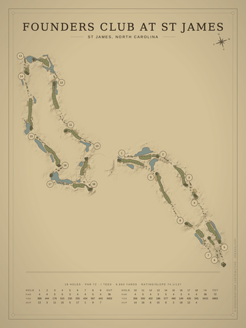 Founders Club at St James Course Map poster