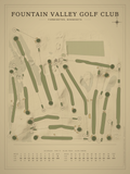 Fountain Valley Golf Club course map poster, Vintage style, 12×16 / 18×24