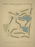 Frank E. Peters Municipal Golf Course map poster, Vintage style, 12×16 / 18×24