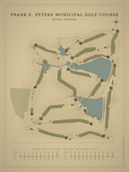 Frank E. Peters Municipal Golf Course map poster, Vintage style, 12×16 / 18×24