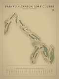 Franklin Canyon Golf Course map poster, Vintage style, 12×16 / 18×24