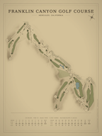 Franklin Canyon Golf Course map poster, Vintage style, 12×16 / 18×24