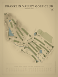 Franklin Valley Golf Club course map poster, Vintage style, 12×16 / 18×24