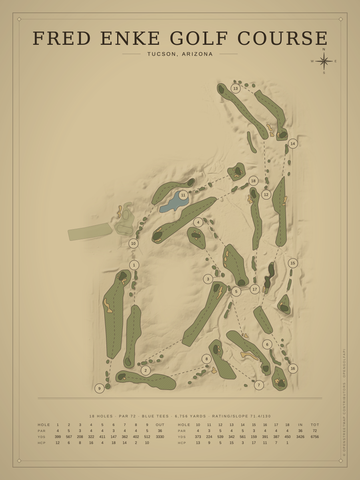 Fred Enke Golf Course Map poster