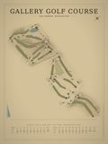 Gallery Golf Course map poster, Vintage style, 12×16 / 18×24