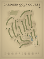 Gardner Golf Course map poster, Vintage style, 12×16 / 18×24