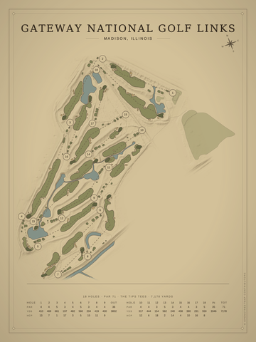 Gateway National Golf Links Course Map poster