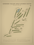 Genesee Valley Golf Course South course map poster, Vintage style, 12×16 / 18×24