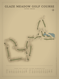 Glaze Meadow Golf Course map poster, Vintage style, 12×16 / 18×24