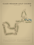 Glaze Meadow Golf Course map poster, Vintage style, 12×16 / 18×24