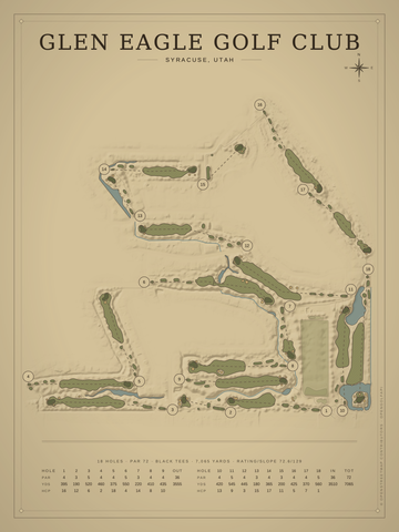 Glen Eagle Golf Club Course Map poster
