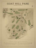 Goat Hill Park course map poster, Vintage style, 12×16 / 18×24