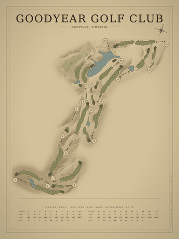 Goodyear Golf Club Course Map poster