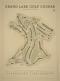 Grand Lake Golf Course map poster, Vintage style, 12×16 / 18×24