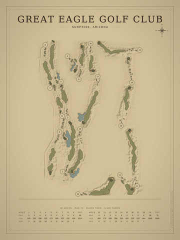 Great Eagle Golf Club Course Map poster