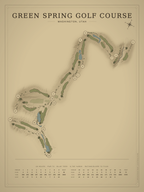Green Spring Golf Course map poster, Vintage style, 12×16 / 18×24