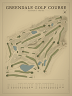 Greendale Golf Course map poster, Vintage style, 12×16 / 18×24