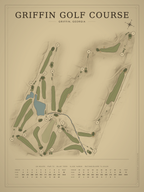 Griffin Golf Course map poster, Vintage style, 12×16 / 18×24