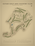 Guyan Golf and Country Club course map poster, Vintage style, 12×16 / 18×24