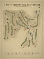 H Smith Richardson Golf Course map poster, Vintage style, 12×16 / 18×24