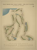 Half Moon Bay Golf Links - The Old Course map poster, Vintage style, 12×16 / 18×24