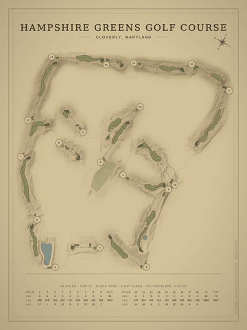Hampshire Greens Golf Course Map poster
