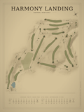 Harmony Landing course map poster, Vintage style, 12×16 / 18×24