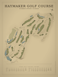 Haymaker Golf Course map poster, Vintage style, 12×16 / 18×24