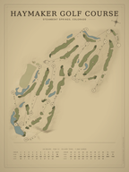 Haymaker Golf Course map poster, Vintage style, 12×16 / 18×24