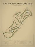 Hayward Golf Course map poster, Vintage style, 12×16 / 18×24