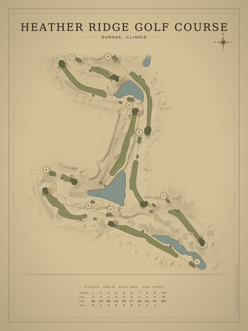 Heather Ridge Golf Course Map poster