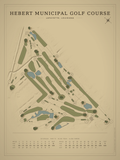Hebert Municipal Golf Course map poster, Vintage style, 12×16 / 18×24