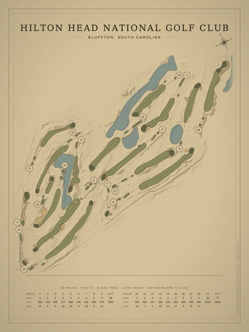 Hilton Head National Golf Club Course Map poster