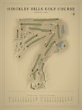 Hinckley Hills Golf Course map poster, Vintage style, 12×16 / 18×24