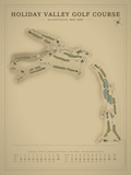 Holiday Valley Golf Course map poster, Vintage style, 12×16 / 18×24