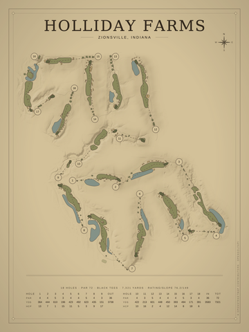 Holliday Farms Course Map poster